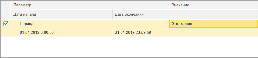 Редактирование периода
