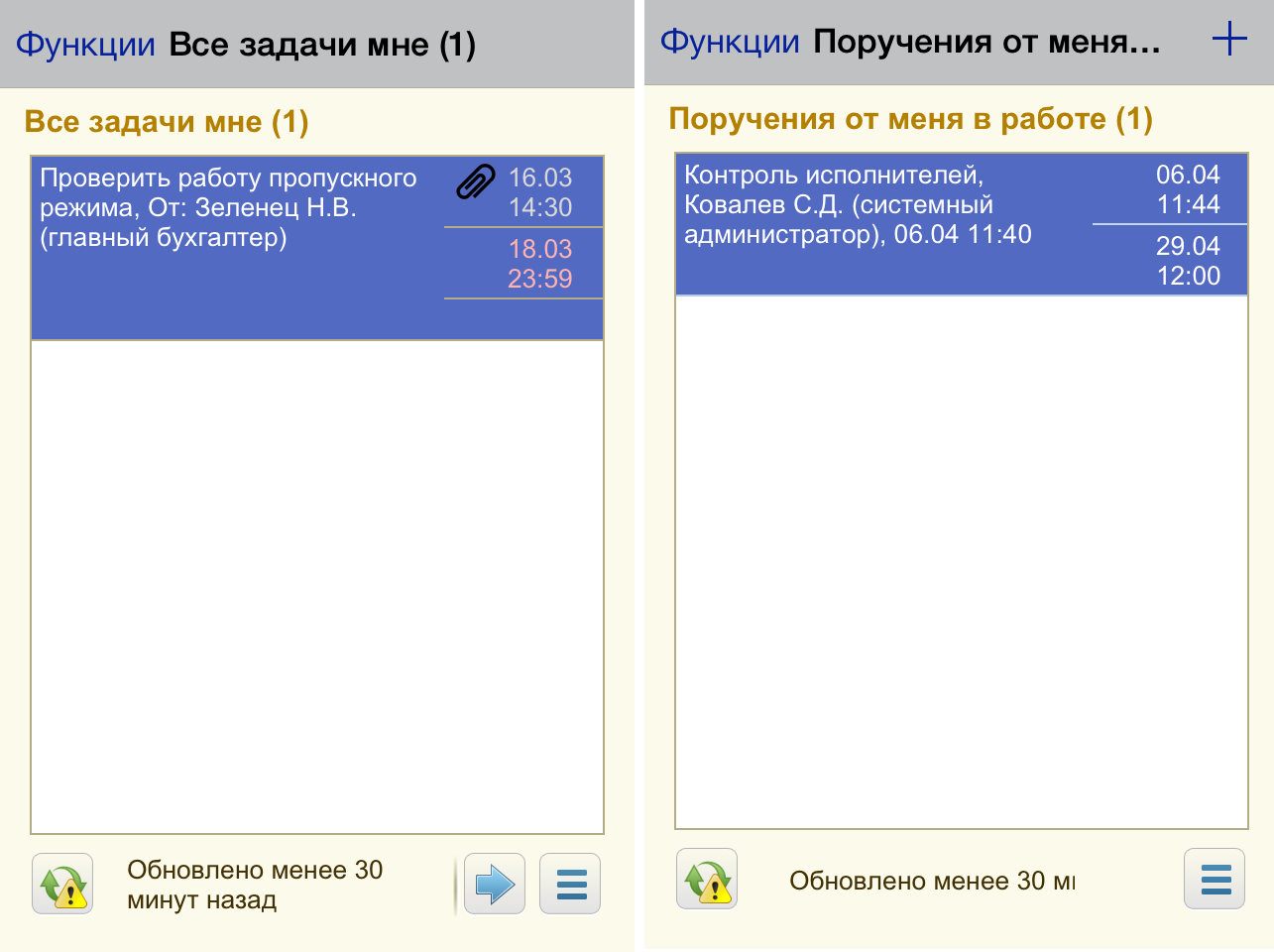 32.4. Работа с задачами :: 1С:Предприятие 8. Документооборот КОРП для  Беларуси. Редакция 2.0